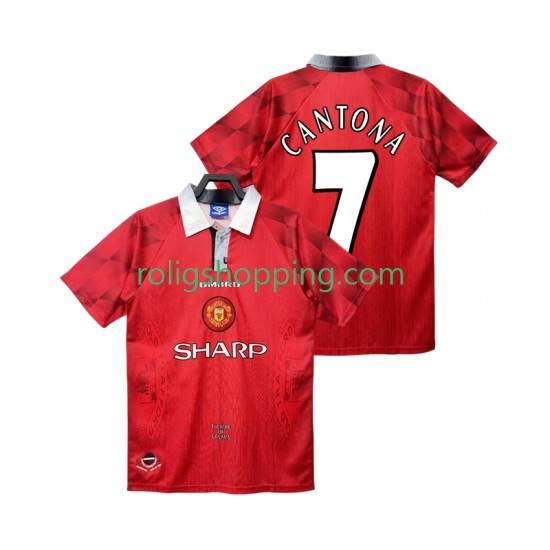 Fotbollströja Manchester United CANTONA 7 1996 1997 Retro Män Hemmaställ Kort ärm