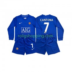 Fotbollströja Manchester United CONTONA 7 2009 Retro Barn Tredjeställ 2008 Lång ärm