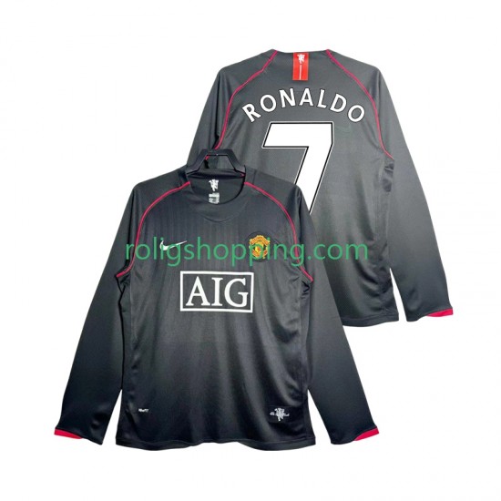 Fotbollströja Manchester United Critstiano Ronaldo 7 2007 Retro Män Bortaställ 2008 Lång ärm