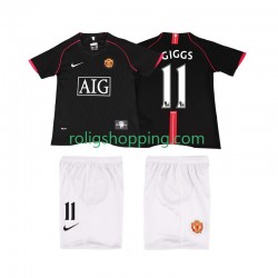 Fotbollströja Manchester United GIGGS 11 2007 Retro Barn Bortaställ 2008 Kort ärm