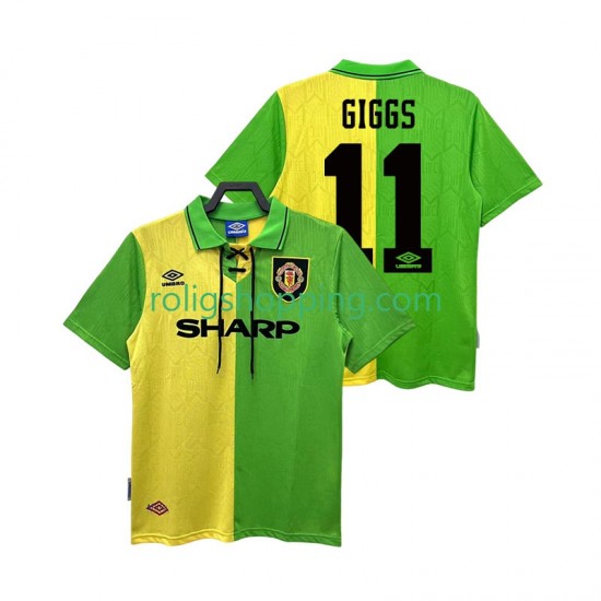 Fotbollströja Manchester United GIGGS 11 1992 Retro Män Bortaställ 1994 Kort ärm