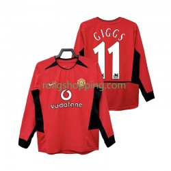 Fotbollströja Manchester United GIGGS 11 2002 Retro Män Hemmaställ 2004 Lång ärm