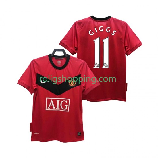 Fotbollströja Manchester United GIGGS 11 2009 Retro Män Hemmaställ 2010 Kort ärm