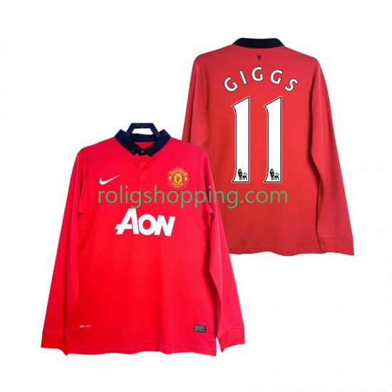 Fotbollströja Manchester United GIGGS 11 2013 2014 Retro Män Hemmaställ Lång ärm