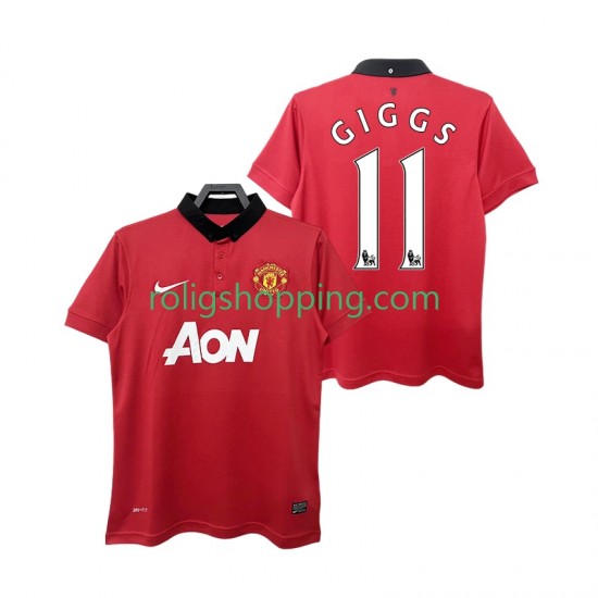 Fotbollströja Manchester United GIGGS 11 2013 2014 Retro Män Hemmaställ Kort ärm