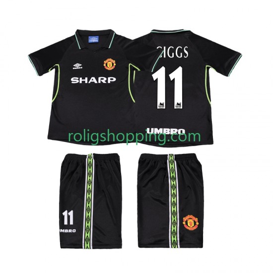 Fotbollströja Manchester United GIGGS 11 1998 Retro Barn Tredjeställ 1999 Kort ärm