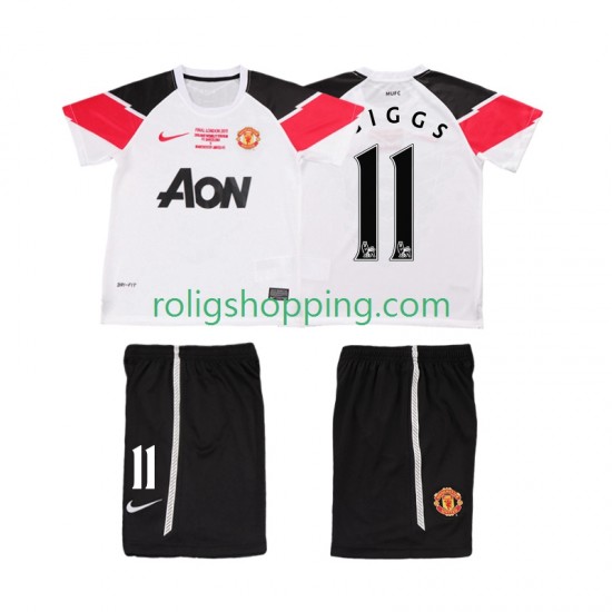 Fotbollströja Manchester United GIGGS 11 Champions League 2012 Retro Barn Tredjeställ 2011 Kort ärm