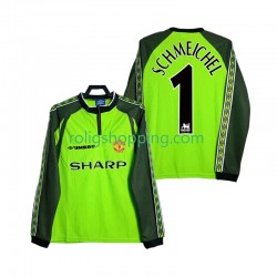 Fotbollströja Manchester United SCHMEICHEL 1 1998 2000 Målvakt Retro Män Hemmaställ Lång ärm