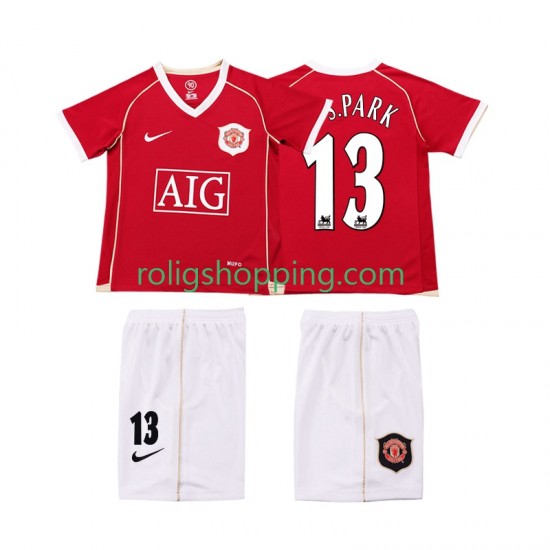 Fotbollströja Manchester United J.S.PARK 13 2007 Retro Barn Hemmaställ 2006 Kort ärm