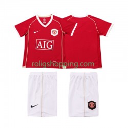 Fotbollströja Manchester United 2007 Retro Barn Hemmaställ 2006 Kort ärm