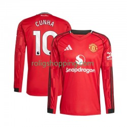 Fotbollströja Manchester United Matheus Cunha 10 Män Hemmaställ 2025-2026 Lång ärm
