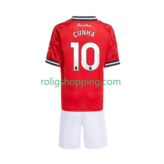 Fotbollströja Manchester United Matheus Cunha 10 Barn Hemmaställ 2025-2026 Kort ärm
