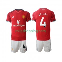Fotbollströja Manchester United Matthijs de Ligt 4 Barn Hemmaställ 2025-2026 Kort ärm