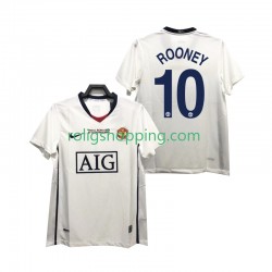 Fotbollströja Manchester United ROONEY 10 Champions League 2009 Retro Män Bortaställ 2008 Kort ärm