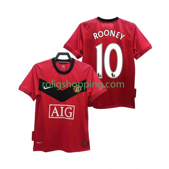 Fotbollströja Manchester United ROONEY 10 2009 Retro Män Hemmaställ 2010 Kort ärm