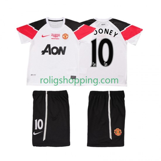 Fotbollströja Manchester United ROONEY 10 Champions League 2012 Retro Barn Tredjeställ 2011 Kort ärm