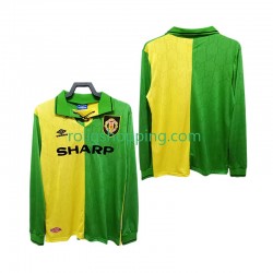 Fotbollströja Manchester United 1992 Retro Män Bortaställ 1994 Lång ärm