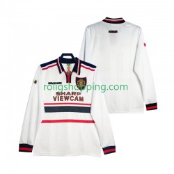 Fotbollströja Manchester United 1998 Retro Män Bortaställ 1999 Lång ärm