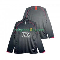 Fotbollströja Manchester United 2007 Retro Män Bortaställ 2008 Lång ärm