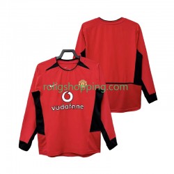 Fotbollströja Manchester United 2002 Retro Män Hemmaställ 2004 Lång ärm