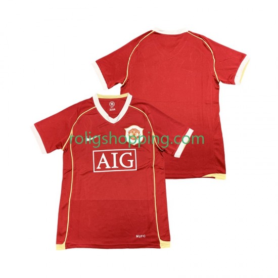 Fotbollströja Manchester United 2007 Retro Män Hemmaställ 2006 Kort ärm