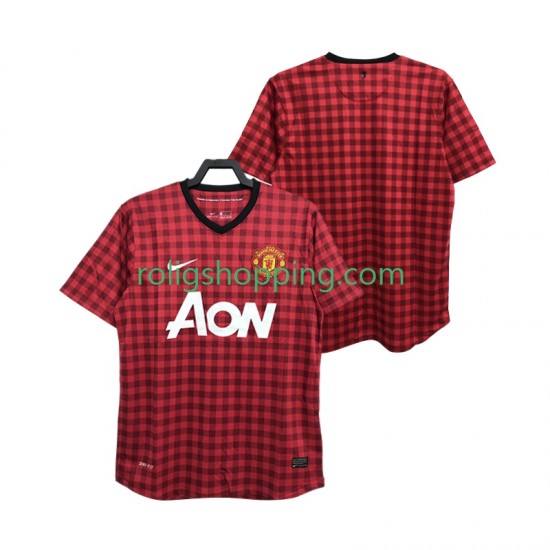 Fotbollströja Manchester United 2012 2013 Retro Män Hemmaställ Kort ärm