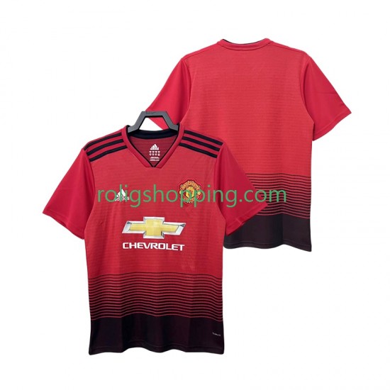 Fotbollströja Manchester United 2018 2019 Retro Män Hemmaställ Kort ärm