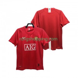 Fotbollströja Manchester United Premier League 2007 Retro Män Hemmaställ 2008 Kort ärm