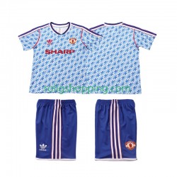 Fotbollströja Manchester United 1990 1992 Retro Barn Bortaställ Kort ärm