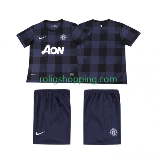 Fotbollströja Manchester United 2013 2014 Retro Barn Bortaställ Kort ärm