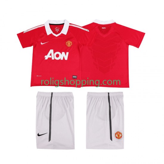 Fotbollströja Manchester United Retro Barn Hemmaställ 2011 2010 Kort ärm