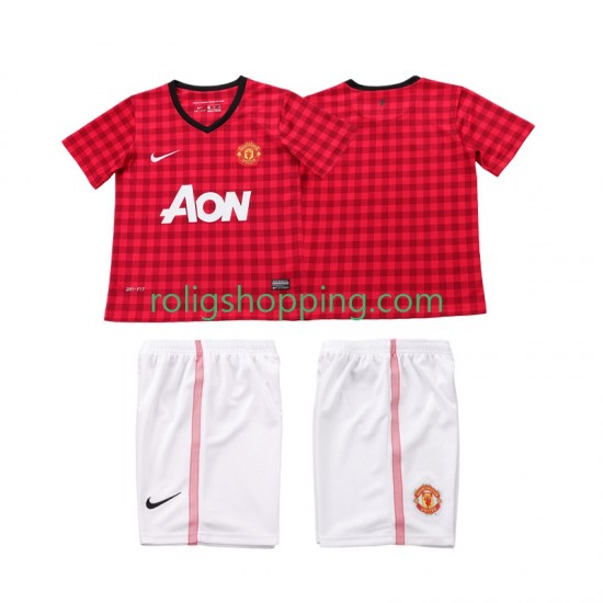 Fotbollströja Manchester United 2012 2013 Retro Barn Hemmaställ Kort ärm