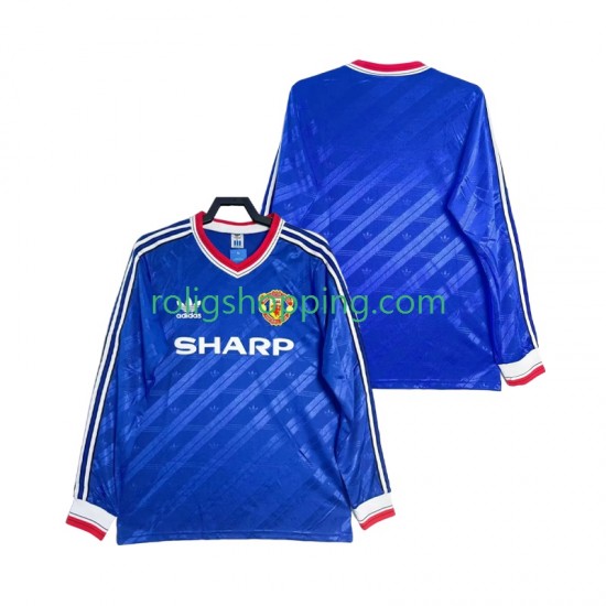 Fotbollströja Manchester United 1986 1988 Retro Män Tredjeställ Lång ärm