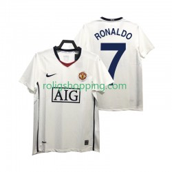 Fotbollströja Manchester United Ronaldo 7 Premier League 2009 Retro Män Bortaställ 2008 Kort ärm