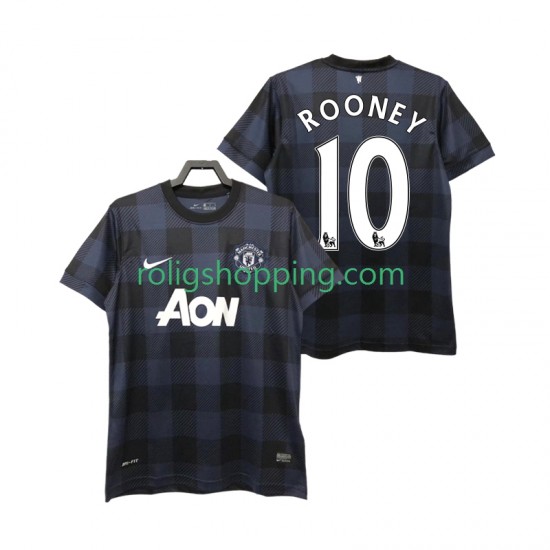 Fotbollströja Manchester United Rooney 10 2013 2014 Retro Män Bortaställ Kort ärm