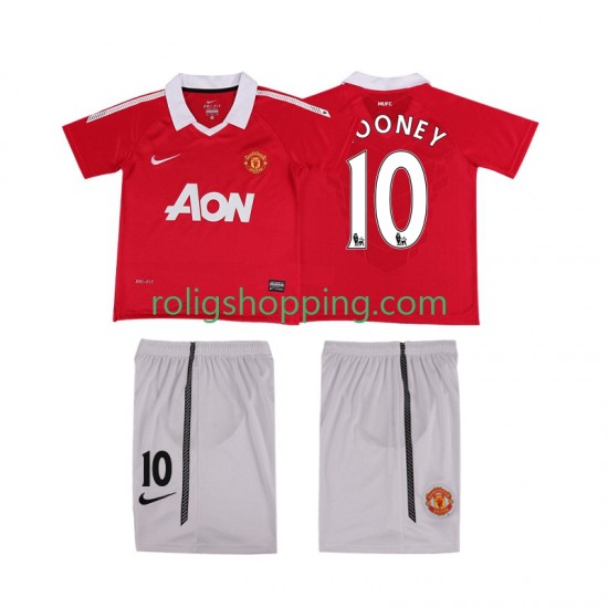 Fotbollströja Manchester United Rooney 10 Retro Barn Hemmaställ 2011 2010 Kort ärm