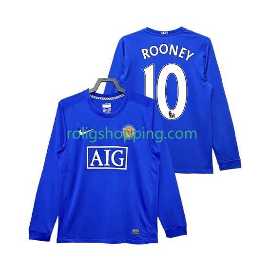 Fotbollströja Manchester United Rooney 10 2009 Retro Män Tredjeställ 2008 Lång ärm