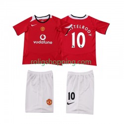 Fotbollströja Manchester United Ruud van Nistelrooy 2005 Retro Barn Hemmaställ 2006 Kort ärm