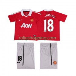 Fotbollströja Manchester United SCHOLES 18 Retro Barn Hemmaställ 2011 2010 Kort ärm