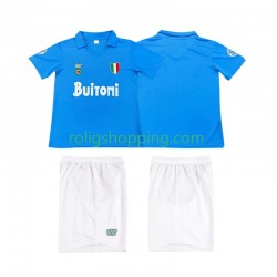 Fotbollströja SSC Napoli 1987 1988 Retro Barn Hemmaställ Kort ärm