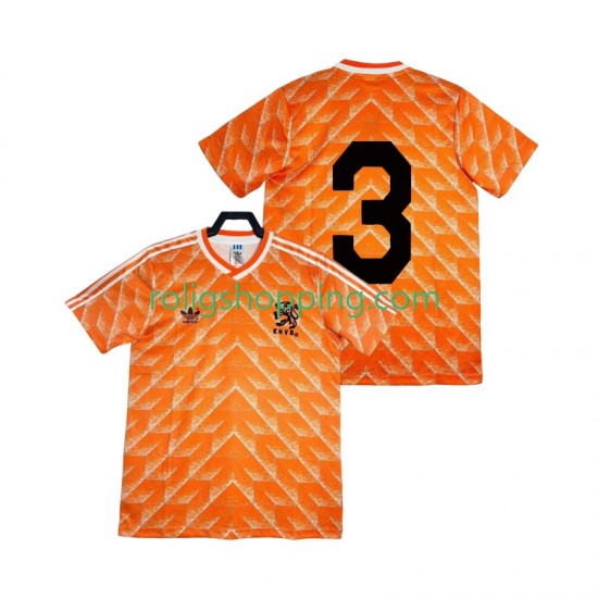 Fotbollströja Nederländerna 3 1988 Retro Män Hemmaställ Kort ärm