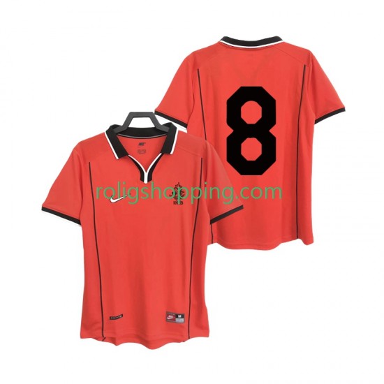 Fotbollströja Nederländerna 8 1998 Retro Män Hemmaställ Kort ärm