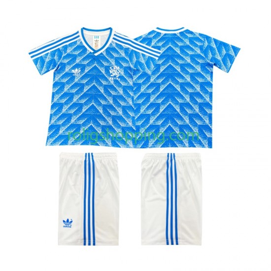 Fotbollströja Nederländerna 1988 Retro Barn Bortaställ Kort ärm