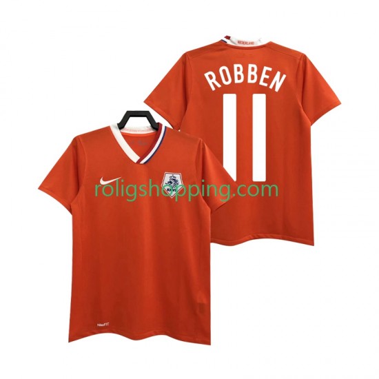 Fotbollströja Nederländerna ROBBEN 11 Retro Män Hemmaställ 2008 Kort ärm