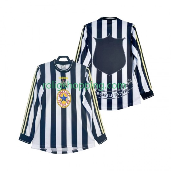 Fotbollströja Newcastle United 1997 Retro Män Hemmaställ 1999 Lång ärm