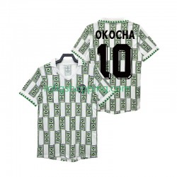 Fotbollströja Nigeria OKOCHA 10 Retro Män Bortaställ 1994 Kort ärm