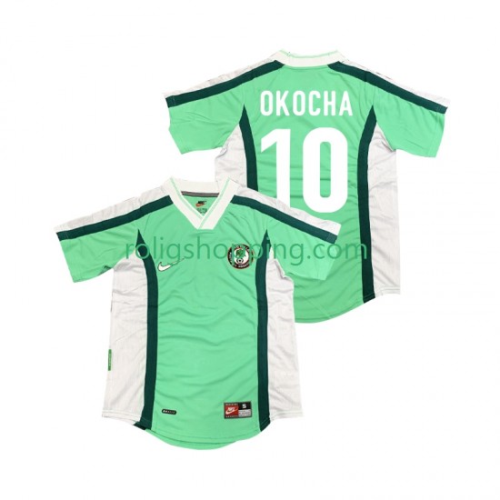 Fotbollströja Nigeria OKOCHA 10 1998 Retro Män Hemmaställ Kort ärm