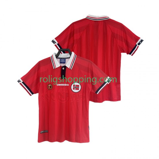 Fotbollströja Norge 1998 Retro Män Hemmaställ Kort ärm