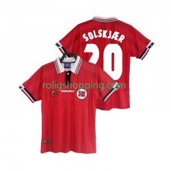 Fotbollströja Norge SOLSKJAER 20 1998 Retro Män Hemmaställ Kort ärm