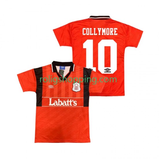 Fotbollströja Nottingham Forest COLLYMORE 10 1995 Retro Män Hemmaställ 1994 Kort ärm